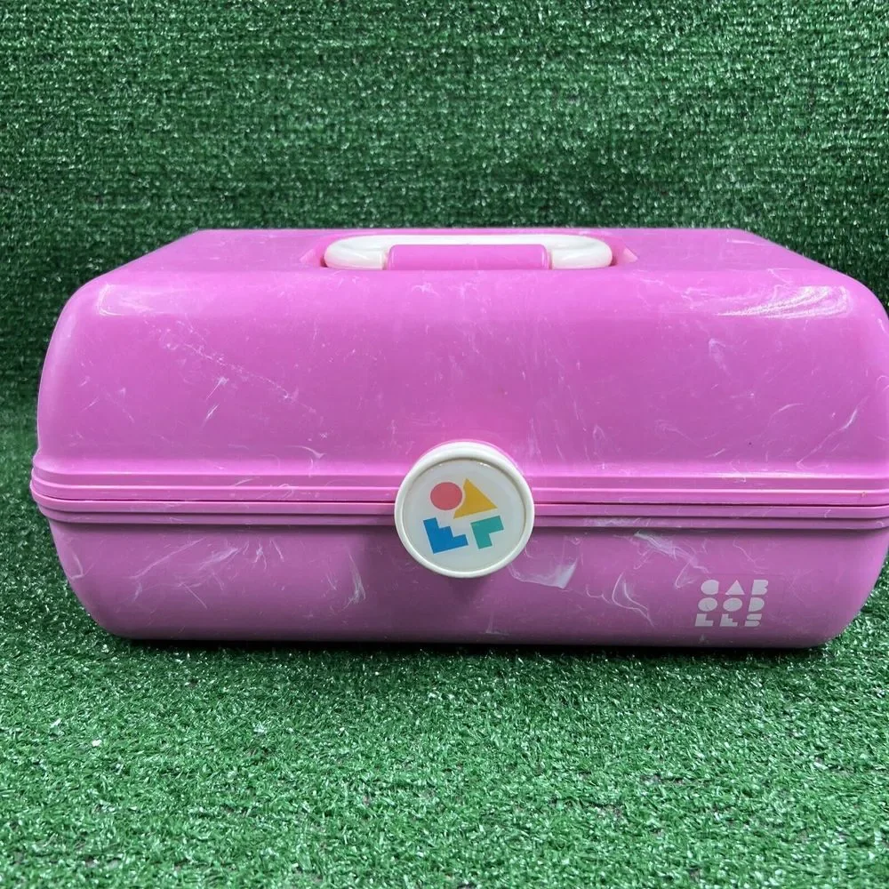 Caboodles of California Light Pastel Pink Swirl Large Makeup‎ Case #5626